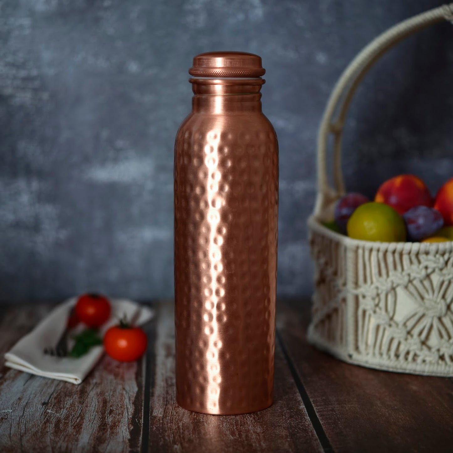 Pure Copper Water Bottle, 8 Pcs Set CLHM(2 Bottle, 2 Straw,2 Extra Silicon Ring and 2 Cloth bags)