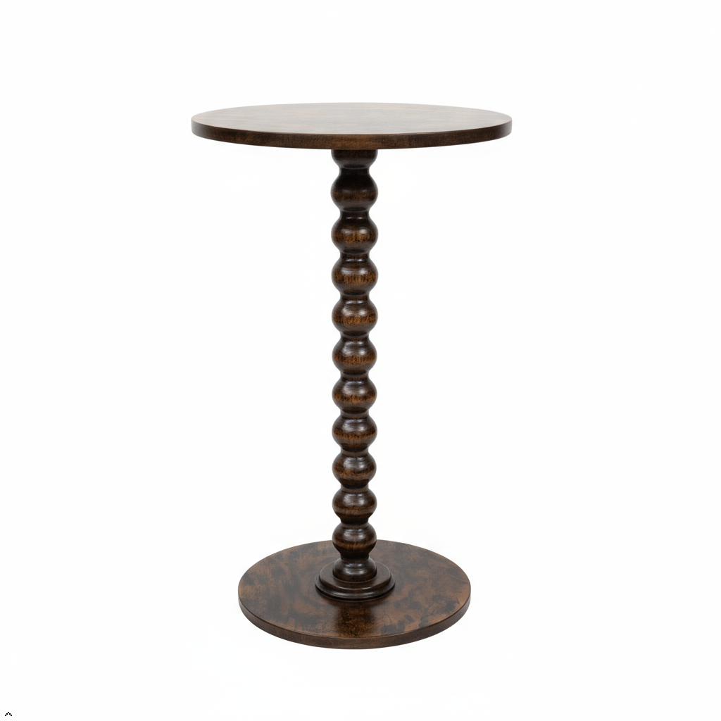 Livingnish Round Side Table, Modern Accent Nightstand for Corners, and Office (Rustic Brown)