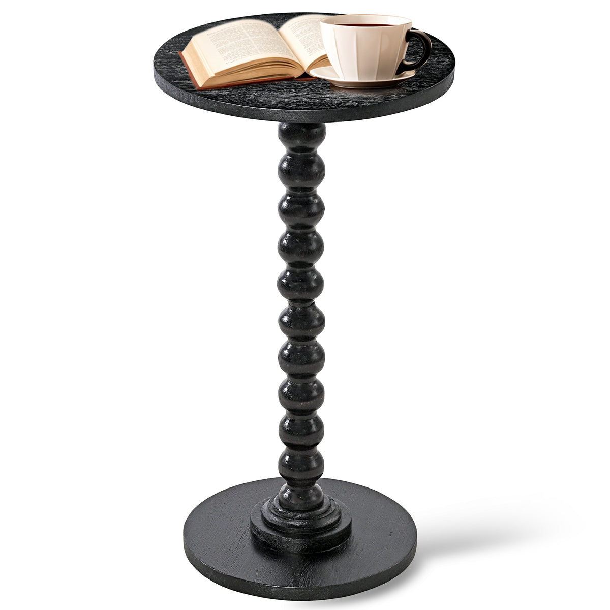 Livingnish Round Side Table, Modern Accent Nightstand for Corners, and Office