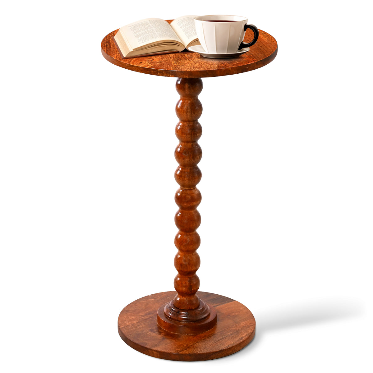 Livingnish Round Side Table, Modern Accent Nightstand for Corners, and Office