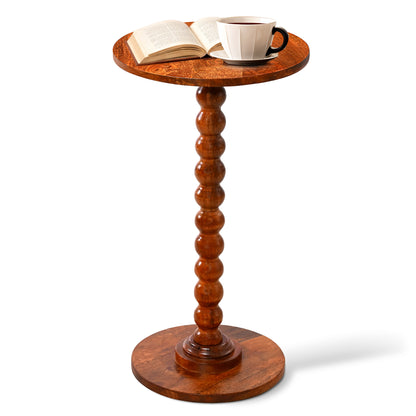 Livingnish Round Side Table, Modern Accent Nightstand for Corners, and Office