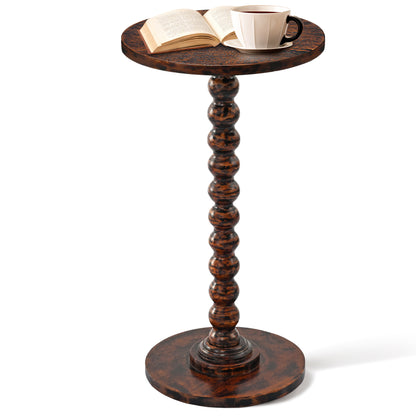 Livingnish Round Side Table, Modern Accent Nightstand for Corners, and Office