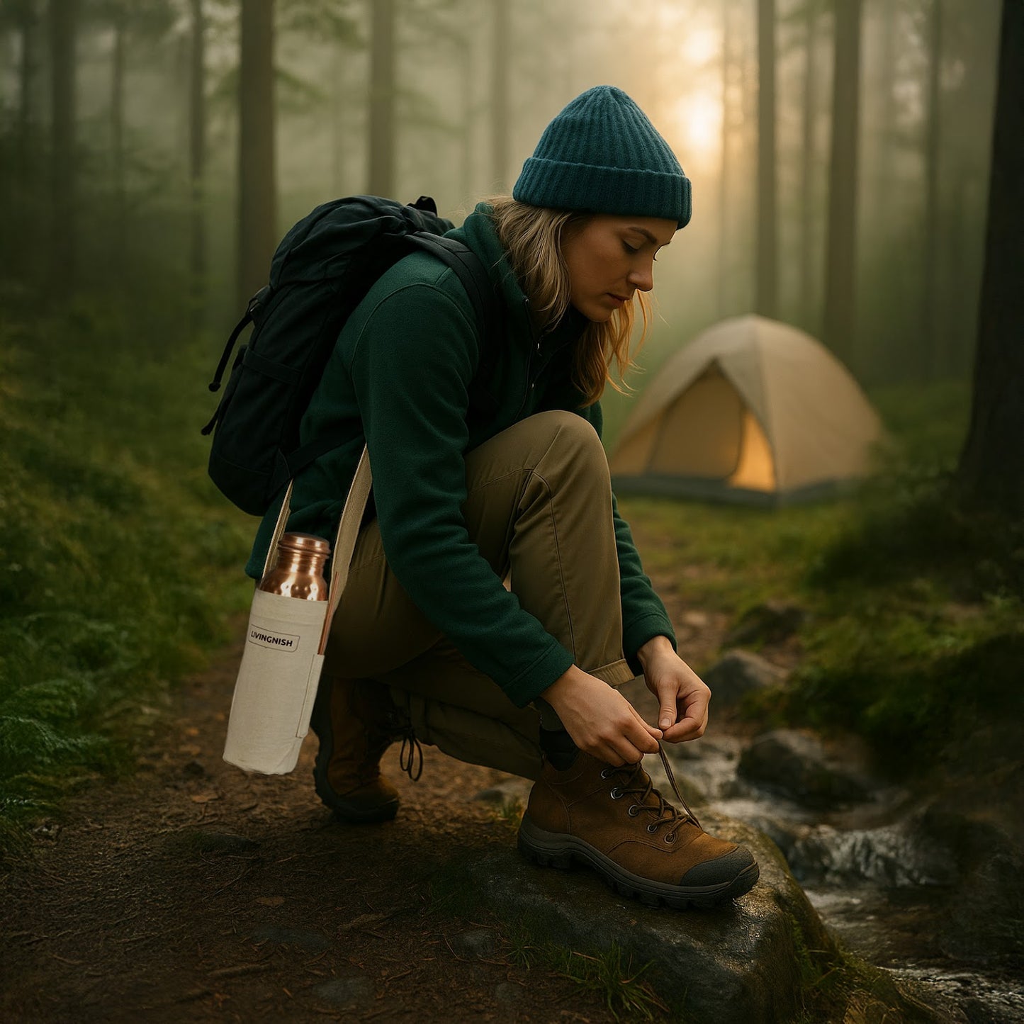 Cotton Canvas Carry Bag for Water Bottle