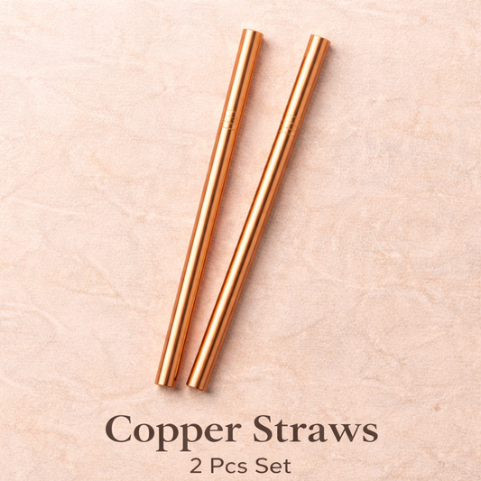 Pure Copper Drinking Straws – 11” Reusable Metal Straw (2 Pcs Set)