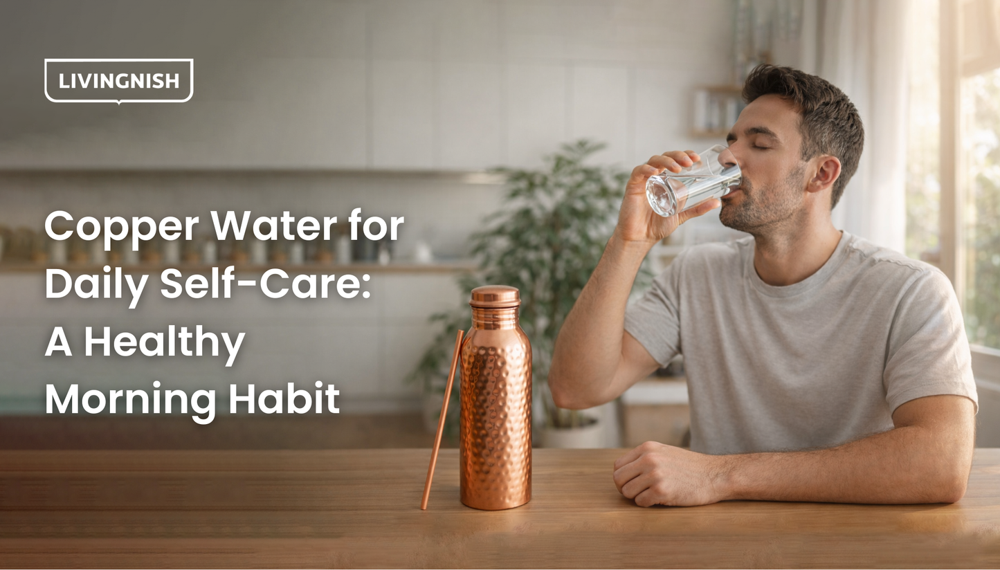 100% Pure Ayurvedic Copper Water Bottle - Classic Glossy Finish