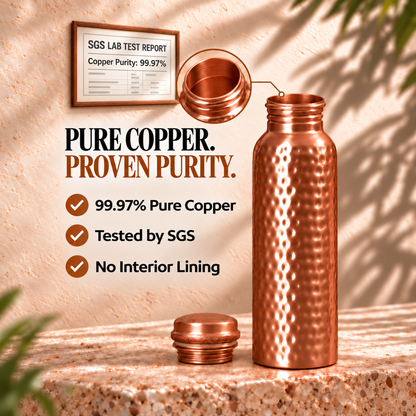100% Pure Ayurvedic Copper Water Bottle