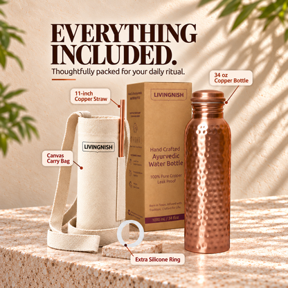 100% Pure Ayurvedic Copper Water Bottle