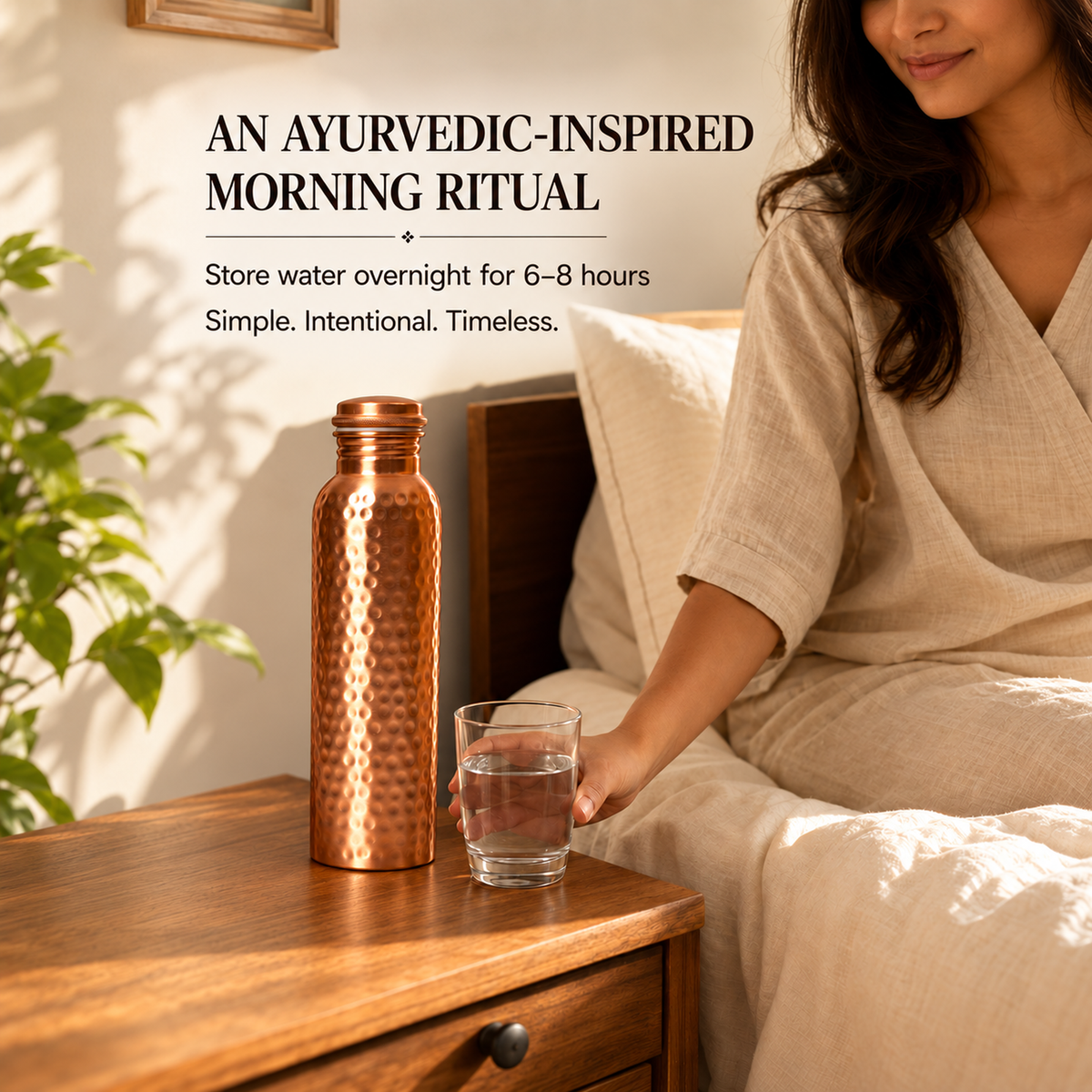 100% Pure Ayurvedic Copper Water Bottle