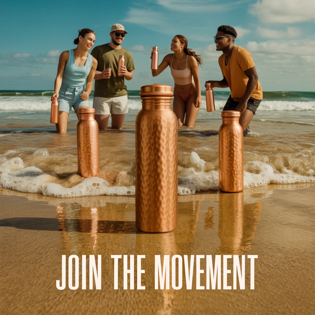 100% Pure Ayurvedic Copper Water Bottle- Hammerred