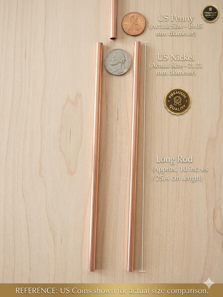 Premium Pure Copper Straws – Set of 5 | 7-Inch Reusable Drinking Straws | Third-Party Lab Tested | Livingnish