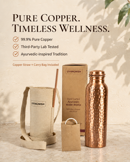 100% Pure Ayurvedic Copper Water Bottle