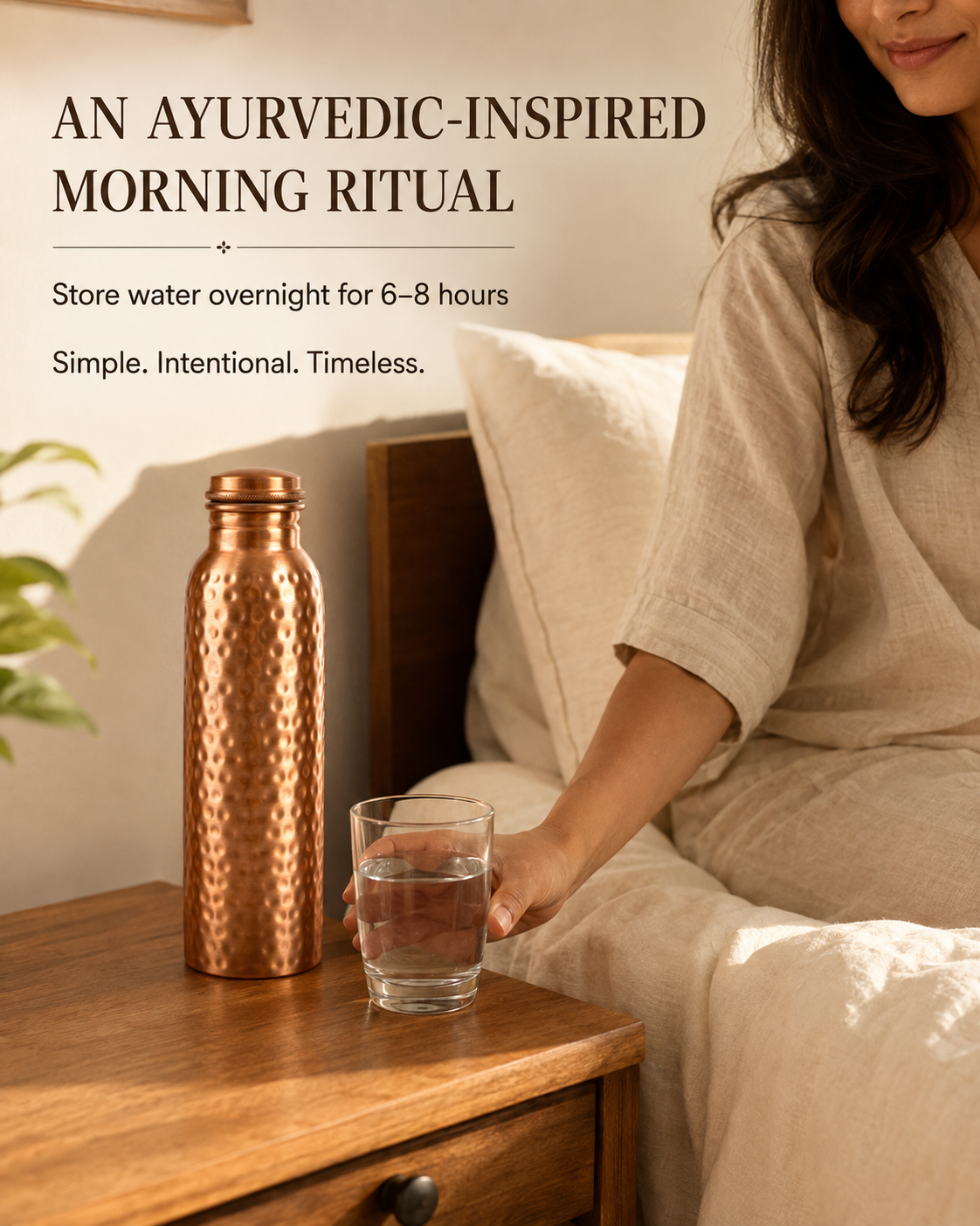 100% Pure Ayurvedic Copper Water Bottle