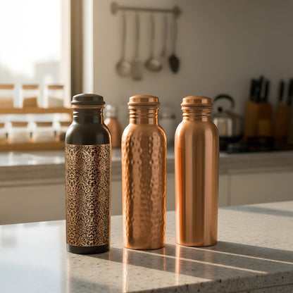 100% Pure Ayurvedic Antique Copper Water Bottle (Delivery November 2nd Week)