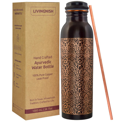 100% Pure Ayurvedic Antique Copper Water Bottle (Delivery November 2nd Week)