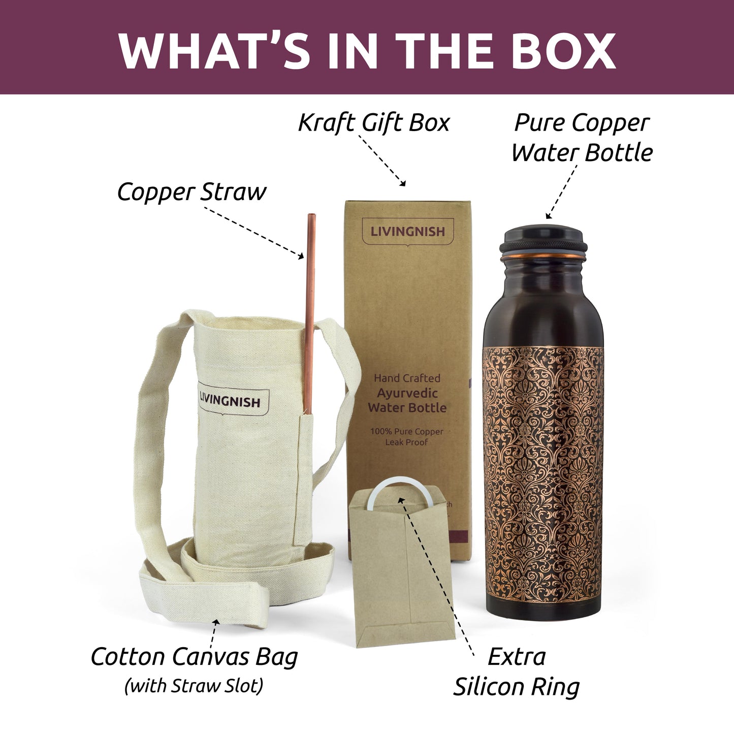 100% Pure Ayurvedic Antique Copper Water Bottle (Delivery November 2nd Week)