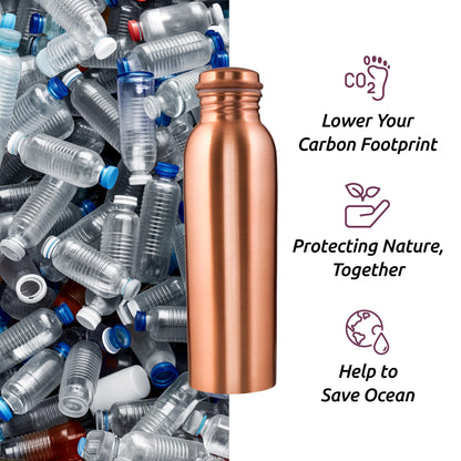Classic 100% Pure Copper Water Bottle- 34 OZ