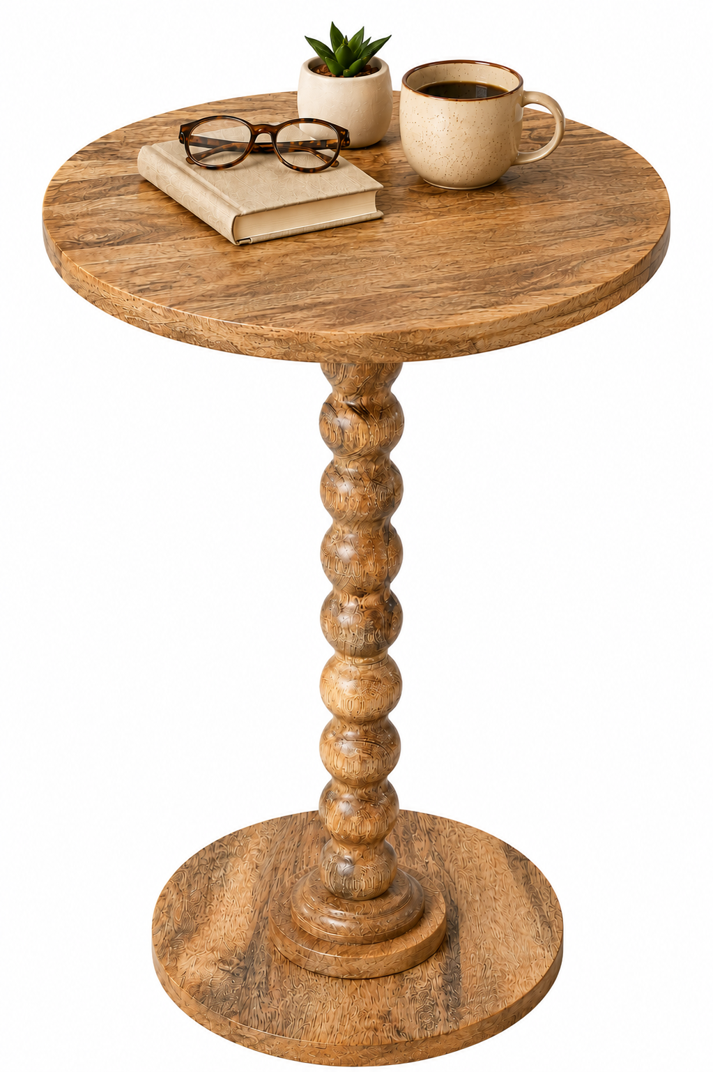 Livingnish Round Side Table, Modern Accent Nightstand for Corners, and Office