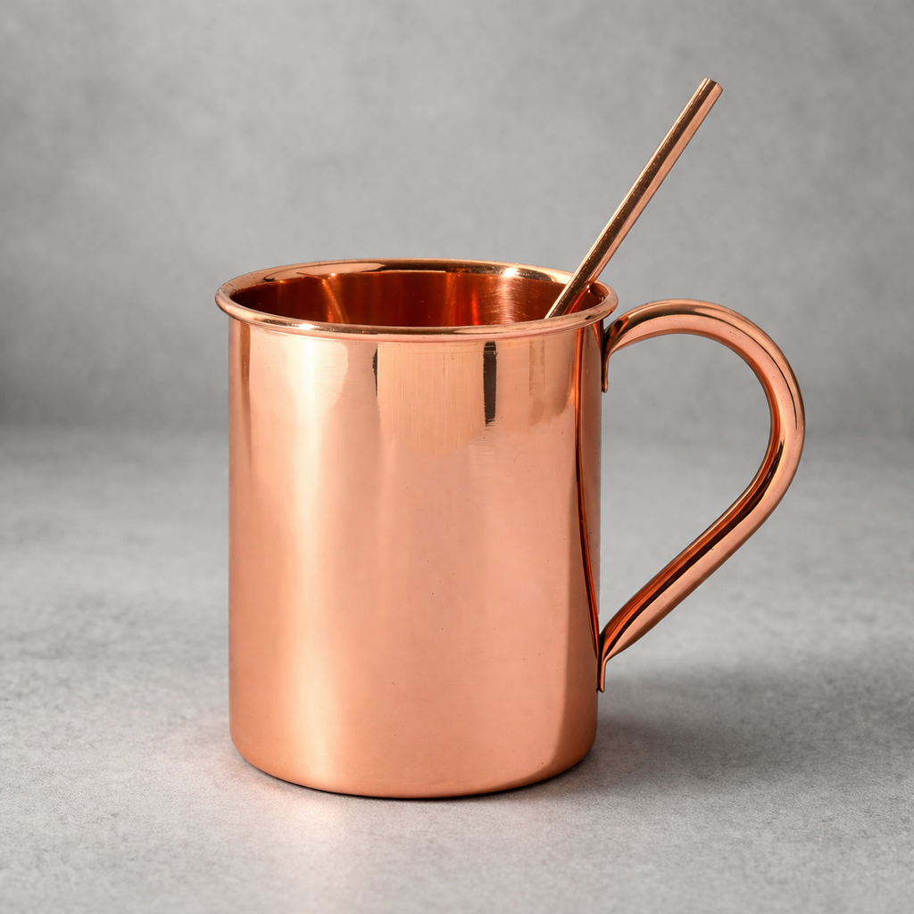 100% Pure Copper Mug 2 pcs Set– 16 oz | Handcrafted, Heavy Gauge| Moscow Mule Cup, Ayurvedic Benefits