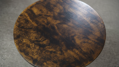 Livingnish Round Side Table, Modern Accent Nightstand for Corners, and Office (Rustic Brown)